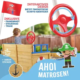 Kidiz Sandkasten Ahoi mit Abdeckung Blau