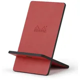 Rhodia 194414C - Handyständer Rhodiarama, elegant aus italienischem Kunstleder, 13x8x8,5 cm, Nacarat, 1 Stück