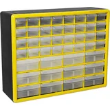 Akro-Mils 10144 Schubladenschrank mit 44 Schubladen, Kunststoff, für Garage, Lego-Aufbewahrung, Lehrer-Werkzeugkasten, Make-up-Organizer und mehr, 50,8 cm B x 15,2 cm T x 40,6 cm H, Gelb