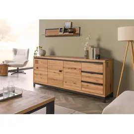 MASSIVMOEBEL24.DE Sideboard 210 x 85 x 45 cm Schwarz