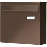 ZaunBriefkasten ohne Zeitungsfach mit Namensschild, Verzinkter Stahl, Einwurf...