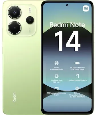 Xiaomi Redmi Note 14 8/256GB Dual-SIM Smartphone lime green