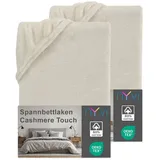nyvi Spannbettlaken Mikrofaser 90 x 200 - 100 x 200 cm natur 2 St.