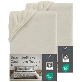 nyvi Spannbettlaken Mikrofaser 90 x 200 - 100 x 200 cm natur 2 St.