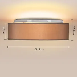 monzana Deckenlampe Taupe 38cm 2-flammig E27 Deckenleuchte 109129, braun, E27-Fassung, Ø 38 cm