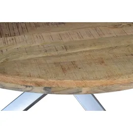 Sam Esszimmertisch rund 140 cm Mangoholz Natur Silber RUNIS