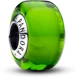 PANDORA Moments Grünes Murano-Glas Mini-Charm aus Sterling Silber, Kompatibel Moments Armbänder, 793106C00
