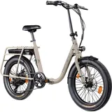 remington-fahrrad Remington FR 1.0 E Bike 20 Zoll Pedelec Klapprad Damen oder Herren 160-200 cm Elektrofahrrad 250 W 7 Gang beige