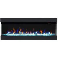 GLOW FIRE Elektrokamin Insert 50 (Einbaukamin) - elektrischer Kamin mit Heizung für Innenräume - Wandkamin mit Multi-Color LED-Flammen, Heizlüfter & Fernbedienung, 1.600 W, 127x49x20 cm, Schwarz