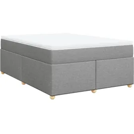 vidaXL Boxspringbett mit Matratze Hellgrau 140x200 cm Stoff