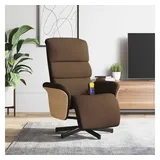 vidaXL Massagesessel mit Fußteil Polyester 83 x 104 x 83 cm Braun drehbar