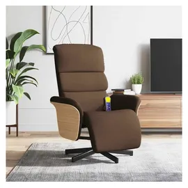 vidaXL Massagesessel mit Fußteil Polyester 83 x 104 x 83 cm Braun drehbar