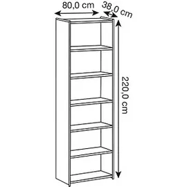 Kerkmann Artline Aktenregal 80,0 x 38,0 x 220,0 cm anthrazit