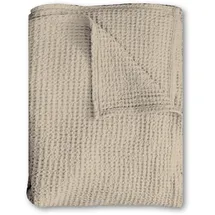 Baumwoll Waffelpiqué Kuscheldecke 150 x 200 cm Beige