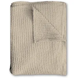 Baumwoll Waffelpiqué Kuscheldecke 150 x 200 cm Beige
