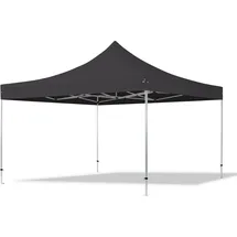 TOOLPORT Faltpavillon 4 x 4 m inkl. Seitenteile Schwarz/Weiß