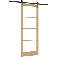 vidaXL Schiebetür Braun 83 x 211 cm Holz und Metall
