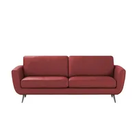 SOHO Ledersofa Smilla ¦ rot ¦ Maße (cm): B: 217 H: 85 T: 93