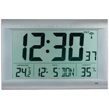 Peweta digitale Funkwanduhr DCF77 silber Kunststoff 41,0 x 27,0 cm