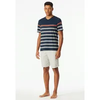 SCHIESSER Shorty Casual Nightwear (2 tlg) Shirt mit V-Ausschnitt
