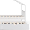 Kinderbett DESIGN Hausbett Gästebett Lattenrost weiß 90x200 Schublade