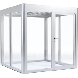 SunElements Design Gewächshaus SunGarden Energy mit Photovoltaikdach 2.2 ALU Natur, Wände: 6mm Acrylglas klar, Dach: Doppelglasmodule 40 % Transparenz