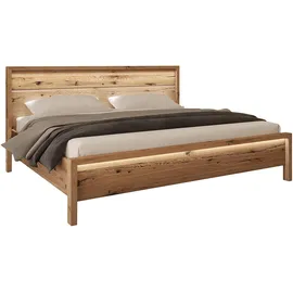 Home Affaire Massivholzbett HOME AFFAIRE "Ambroise aus Wildeiche", braun, B:169cm H:97cm L:214cm, Betten, Massivholzbett, inkl. LED-Beleuchtung, wahlweise auch in Überlänge erhältlich