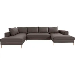 Wohnlandschaft OTTO PRODUCTS "Finnja, U-Form", braun, B:371cm H:83cm T:210cm, Struktur fein: aus recycleten PET-Flaschen (100% PES), Sofas, Wohnlandschaft