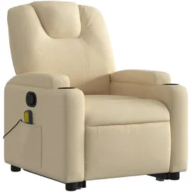 vidaXL Massagesessel mit Aufstehhilfe Polyester 144 x 78,5 x 0 cm Creme