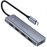 UGREEN USB Typ C HUB – 4x 3.2 Gen 1 USB-C Stromanschluss, grau CM219 70336
