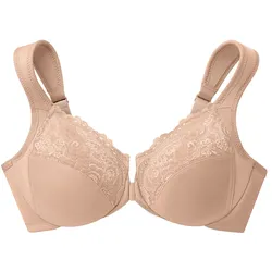 GLAMORISE Vorderverschluss-WonderWire-BH - Kaffee 100G Damen 