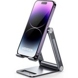 UGREEN Handy Ständer Verstellbar Aluminium Handyständer für Tisch Handyhalterung Handyhalter Schreibtisch kompatibel mit iPhone 16 15 14 13 Pro Max, Galaxy S23 Ultra S23+, Huawei bis 7,9 Zoll (Grau)