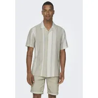 ONLY & SONS Herren Leinen Hemd »ONSCAIDEN STRIPE LINEN RESORT NOOS«, Gr. M