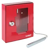 HMF 1021-03 Notschlüsselkasten mit Glasbruchhammer, 15 x 12 x 4 cm RAL 3001 Signalrot
