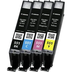 Original Canon Tinte Patrone CLI-551 (6509B008) Multipack schwarz/farbig Blister