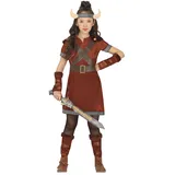 FIESTAS GUIRCA Wikinger Kostüm Kinder für Jungen o. Mädchen – Karneval u. Faschings Wikinger Kostüm Mädchen & Jungen inkl. Hörner Stirnband 5-6 Jahre