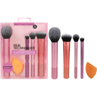 Real Techniques Everyday Essentials + Make-up-Schwamm-Set, Make-up-Pinsel und Make-up-Mixer-Schwamm, für Foundation, Rouge, Bronzer, Lidschatten und Puder, 5-teiliges Set