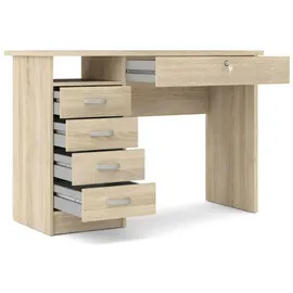 VCM ebuy24 Schreibtisch 5 Schubladen Eiche Struktur Dekor.