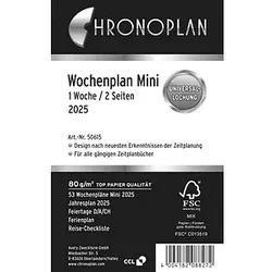 CHRONOPLAN Kalendereinlage 2025 Wochenplan Mini (7,9 x 12,5 cm)