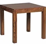 möbelando Esstisch MUMBAI Massivholz Sheesham 80 cm Esszimmer-Tisch Holztisch Design Küchentisch Landhaus-Stil dunkel-braun - Braun