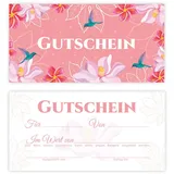 LIMONIA Geschenkkarte Gutschein Geschenkgutschein zum Ausfüllen für Spa Beauty Wellness, Geschenkgutscheine mit vorgedruckten Feldern zum Ausfüllen