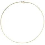 Schmuck Krone Goldkette Halsreif flach, 2mm, 333 Gold, 45cm, Gold 333 goldfarben