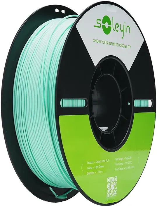 Creality Soleyin Ultra PLA hellgrün 1 KG 3D-Druckerfilament 1,75 mm, hohe Geschwindigkeit 30–300 mm/s, passend für die meisten FDM-3D-Drucker