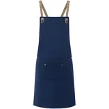 KARLOWSKY Latzschürze Urban-Nature mit Kreuzbändern und großer Tasche 70 x 85 cm Unisex - 65% Polyester/35% Baumwolle - stahlblau