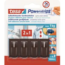 Tesa Powerstrips Gardinenhaken braun 4 Stück