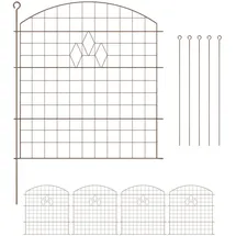Relaxdays Teichzaun, 5 Zaunelementen braun