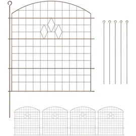 Relaxdays Teichzaun, 5 Zaunelementen braun
