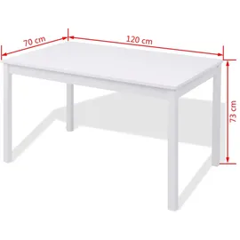 vidaXL Siebenteiliges Esstisch-Set Pinienholz Weiß
