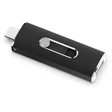 JOIOT 1 Stück USB Stick 256GB USB C Stick Dual USB Stick 3.2 Typ C OTG USB-C Stick 2-in-1 USB C Speicherstick 3.2 High Speed USB Flash Drive für IOS Android Handy iPhone Linux Pad Laptop Schwarz