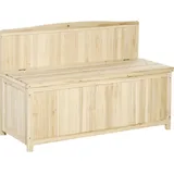 Outsunny Gartenbank mit Stauraum Truhenbank Sitzbank 2-Sitzer 250 kg Belastbarkeit Natur Tanneholz 115 x 45 x 75 cm   Aosom